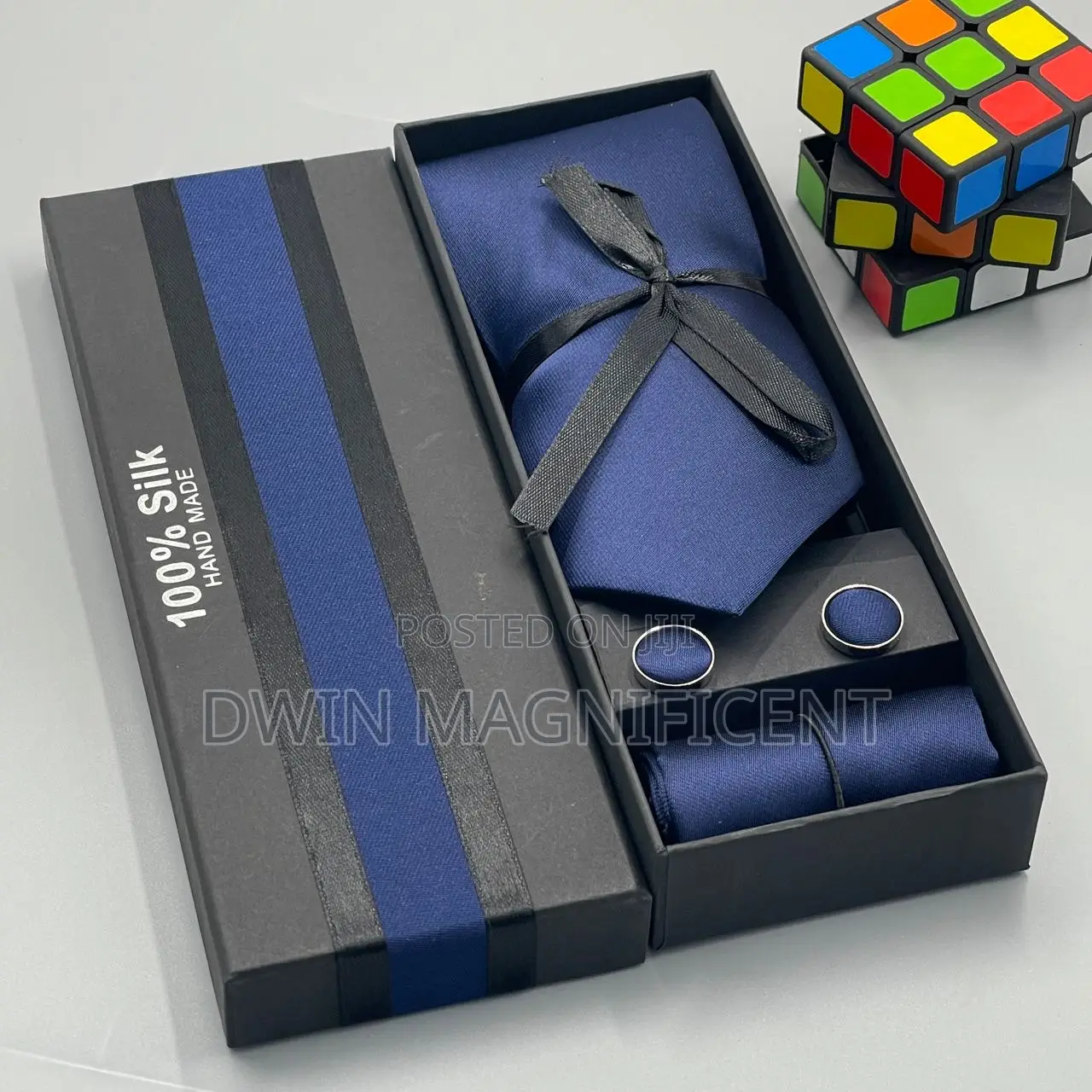Silk Ties Set (With Cufflinks and Pocket Square in a Gift Box)