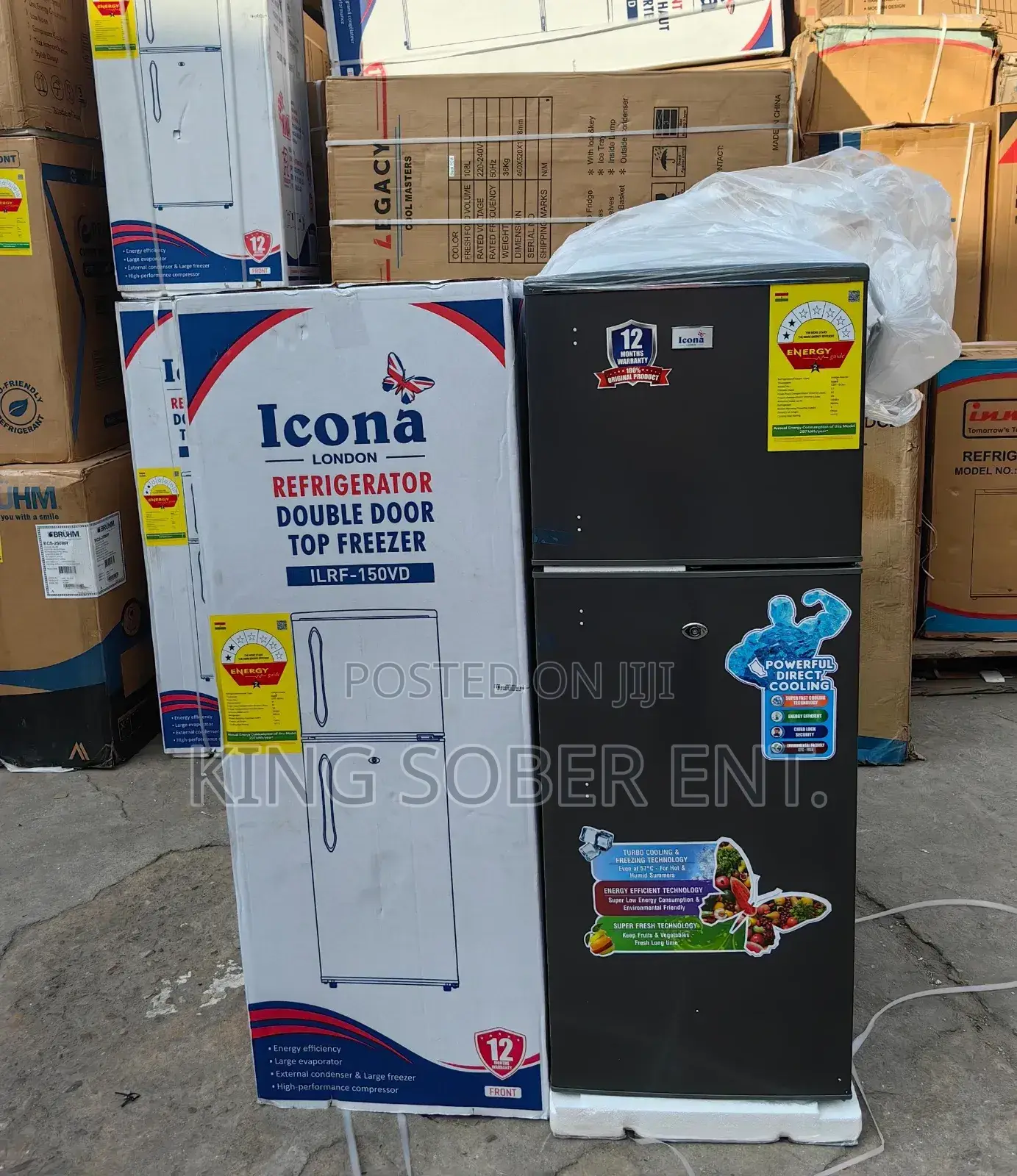 Icona Double Door Top Freezer 2400gh