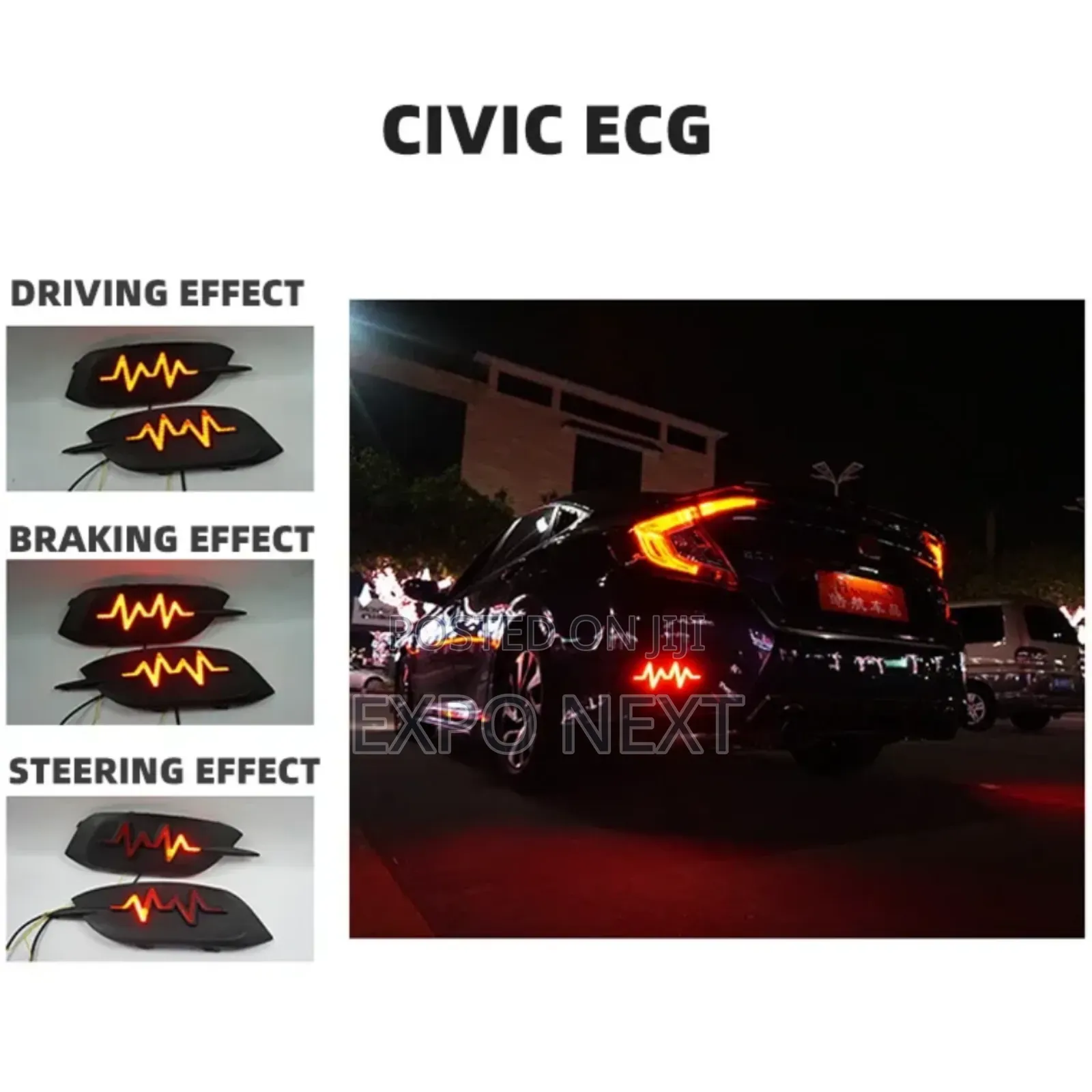 For Honda Civic 2016-2020 Rear Bumper Light Abs