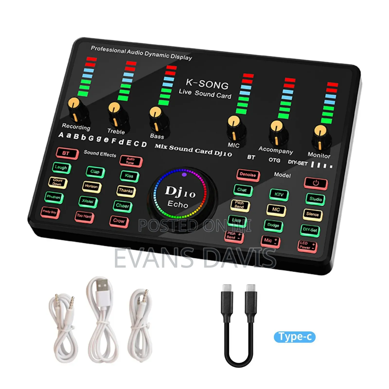 Bm800 Pro Microphone With Dj10 Sound Card and Ring Light