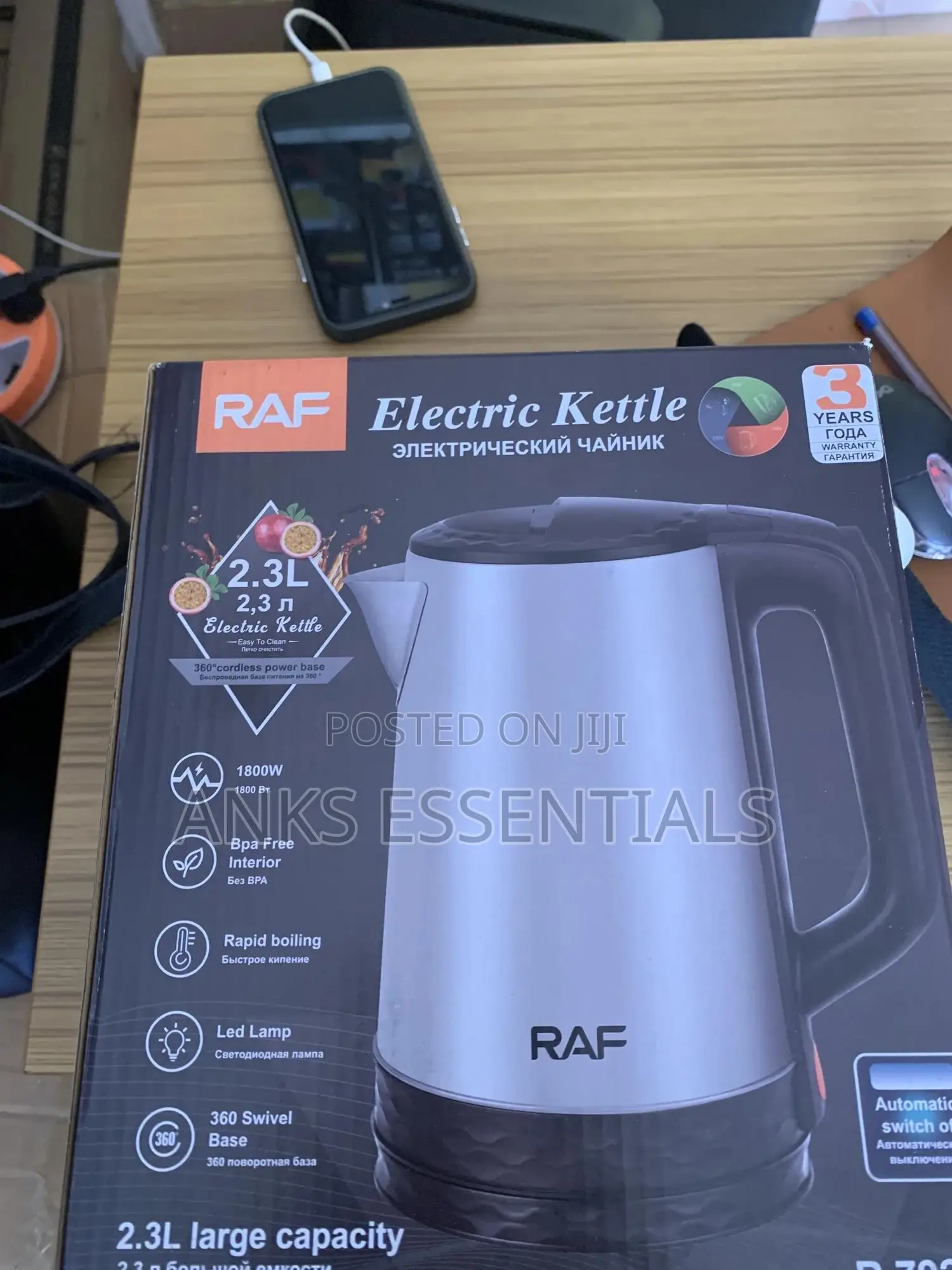Raf Electric Kettle 2.3 L – Lightweight Energy Efficient