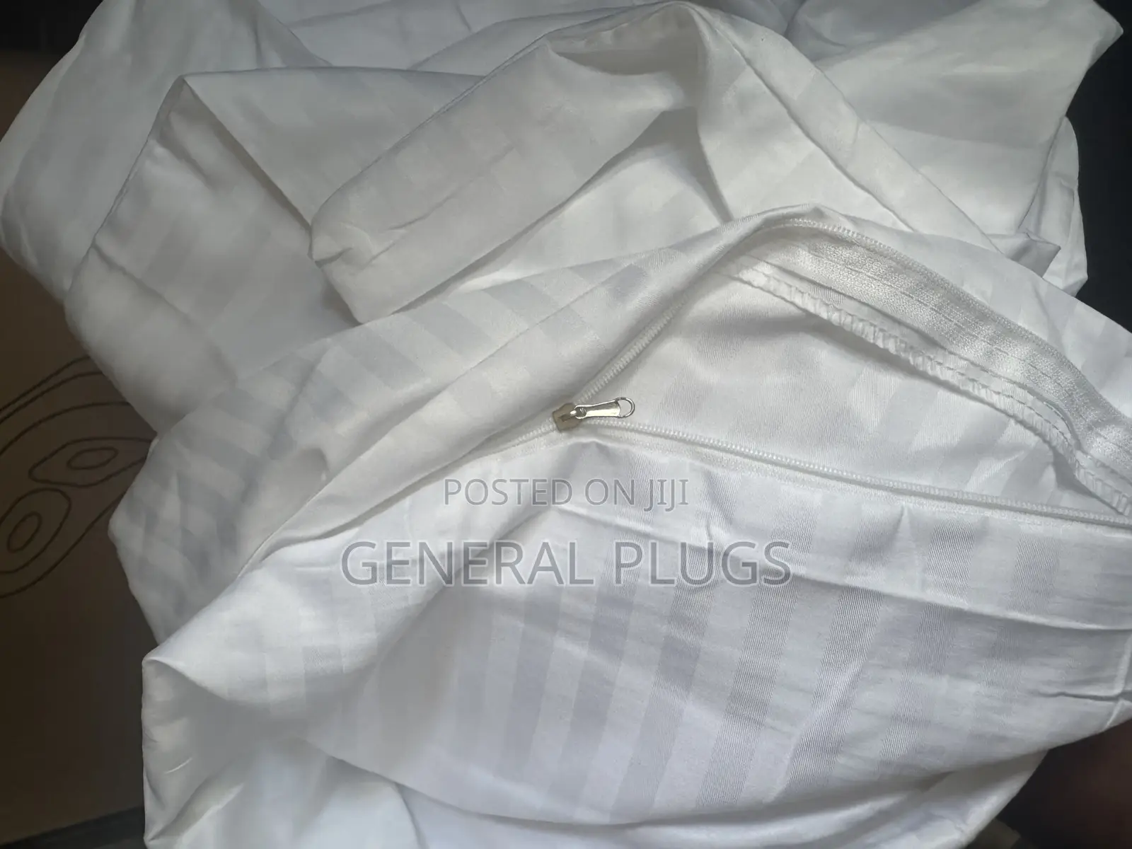 Luxury Cotton Plus White Stripped Duvet Cover Only