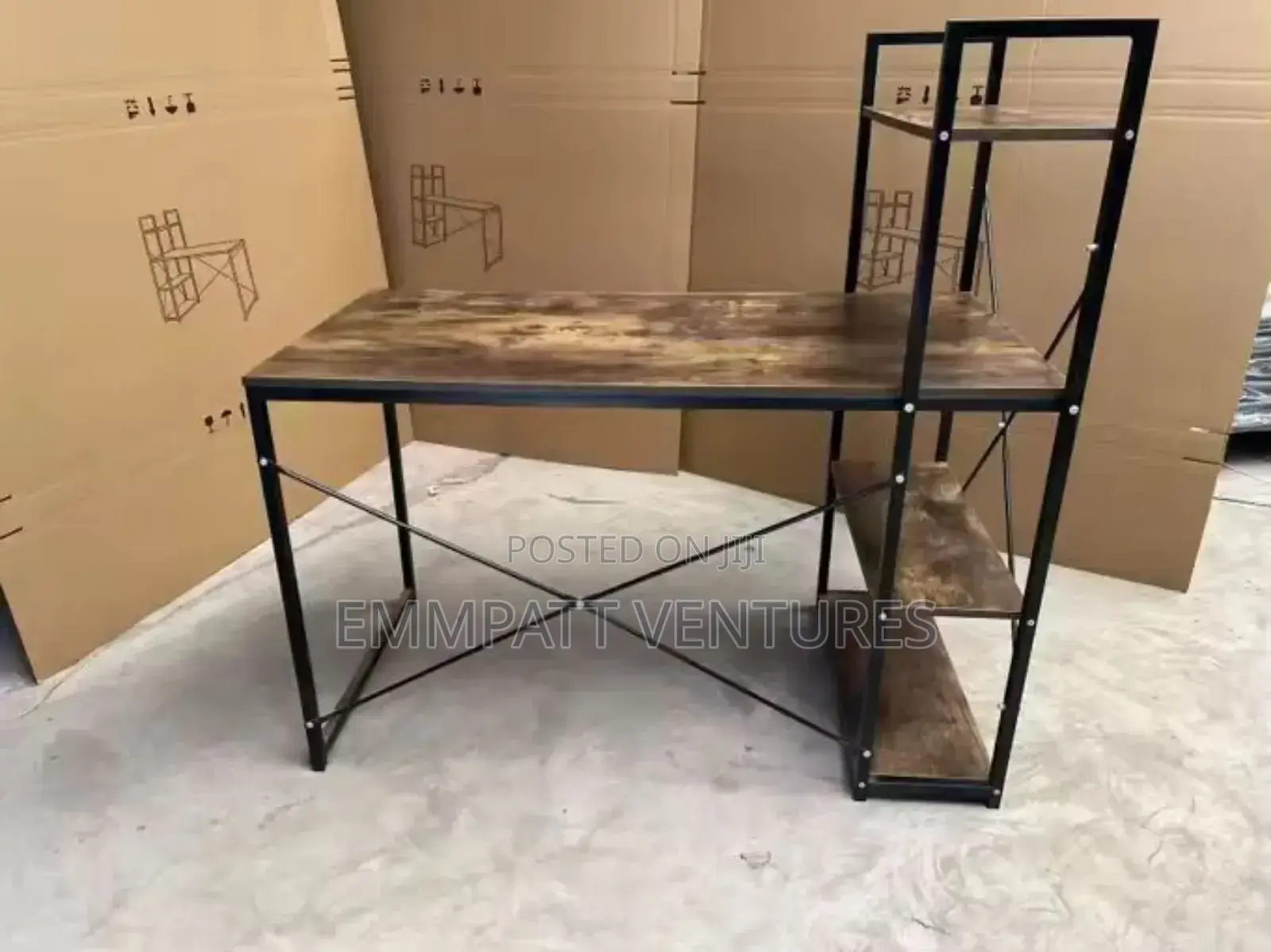 Coffee Colour Office Desk With Sections