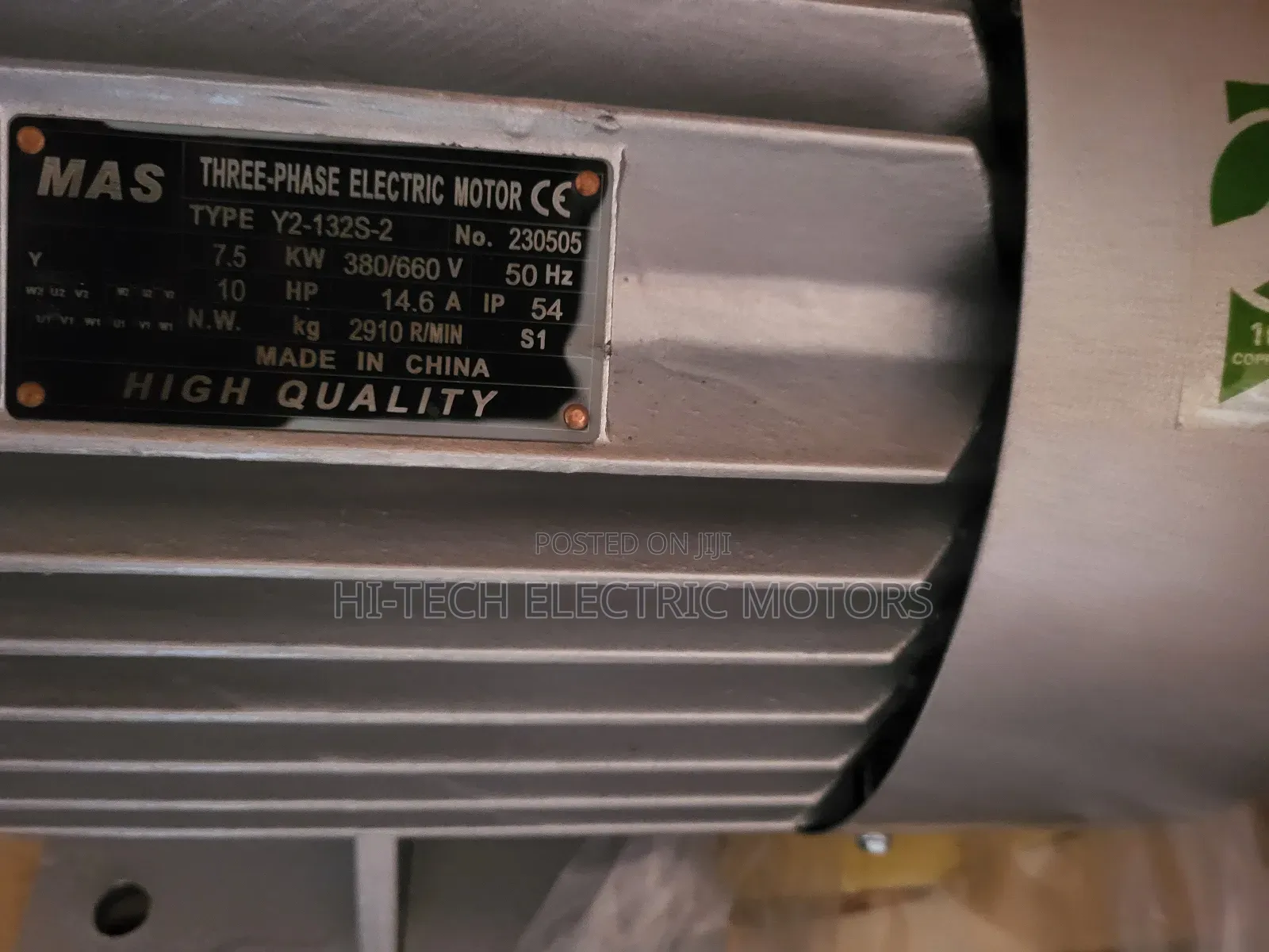 10hp (7.5kw) High Speed (2900rpm) Three Phase Electric Motor