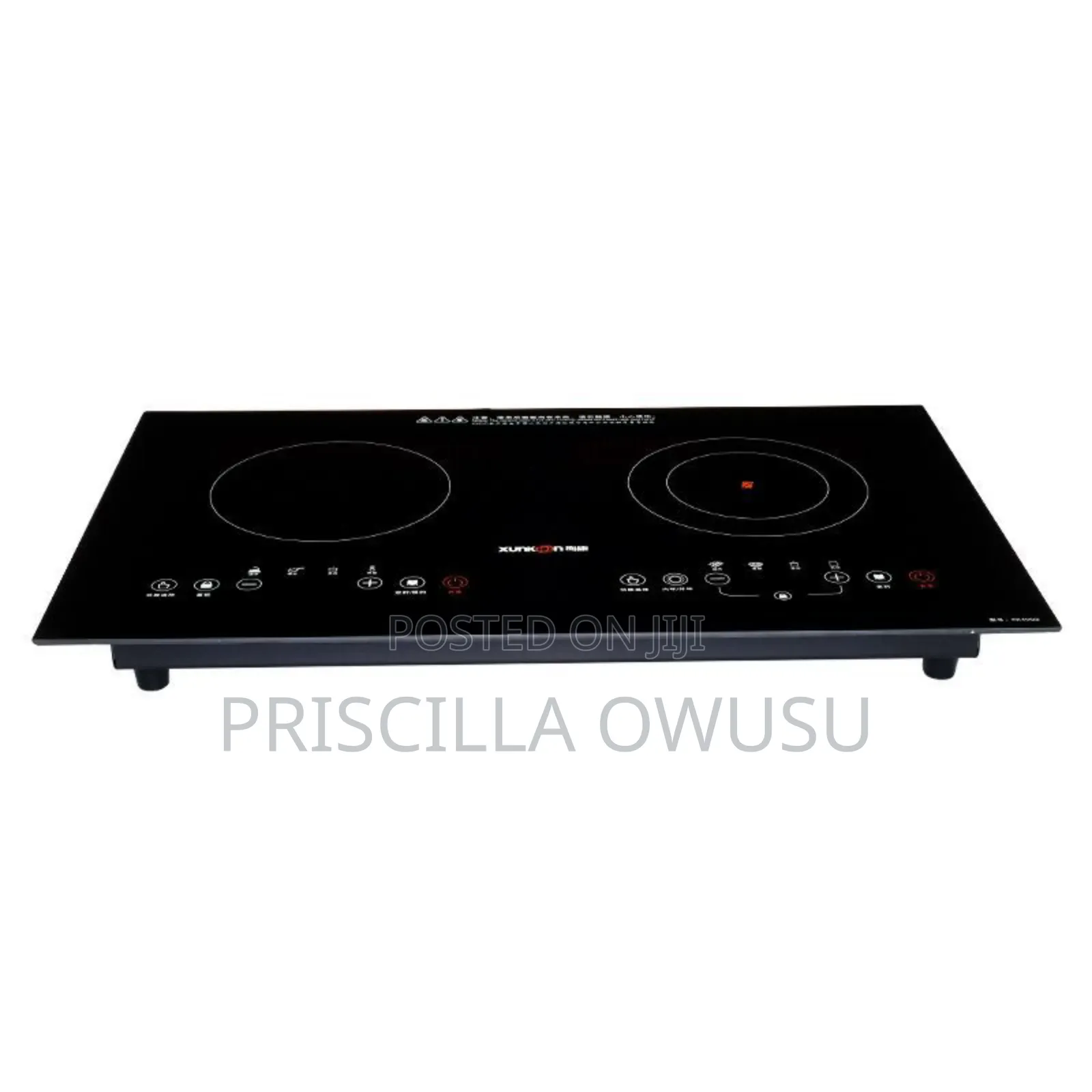 Electric 2 Burner Glass Inbuilt Infrared Cooker