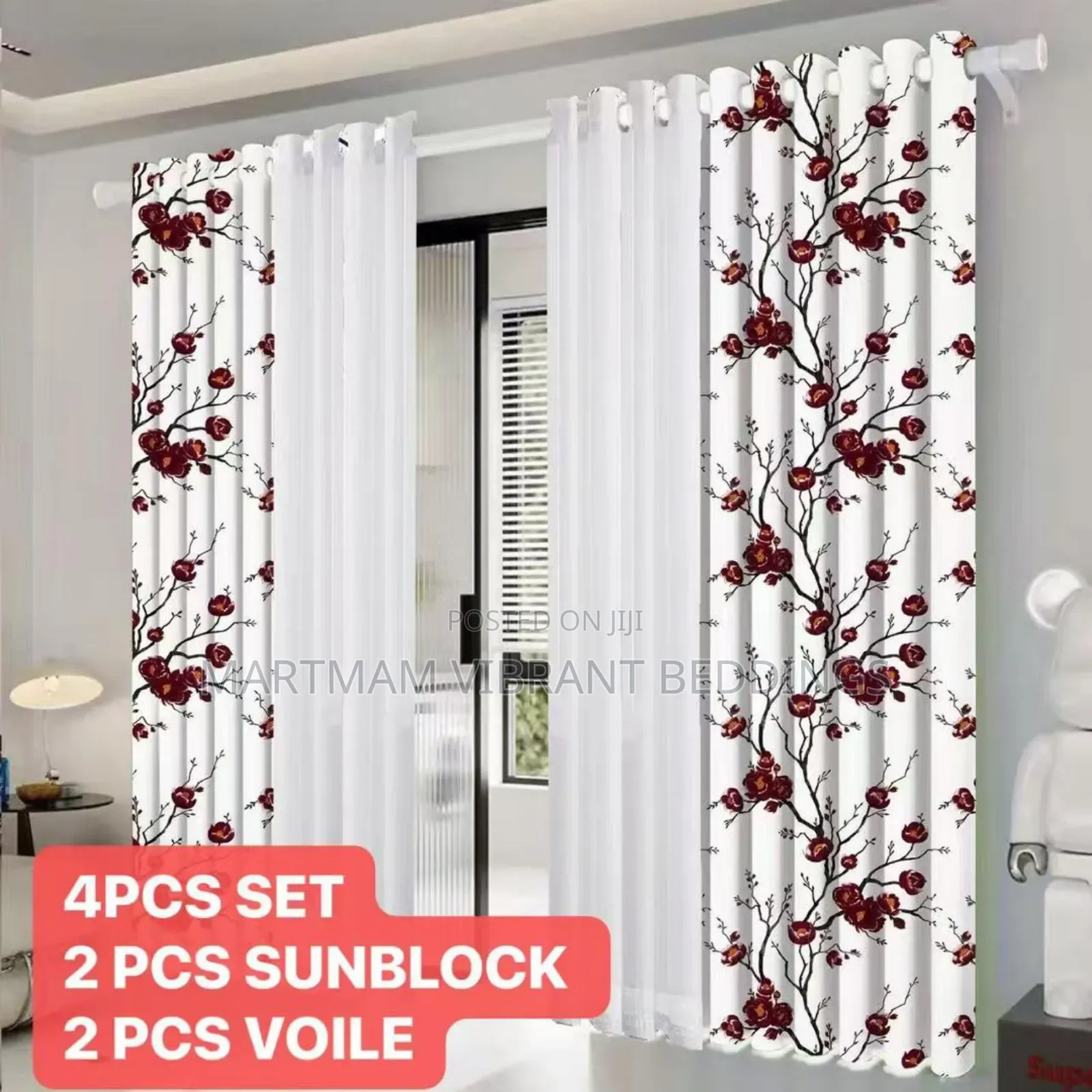2 Curtains , 2 Voile