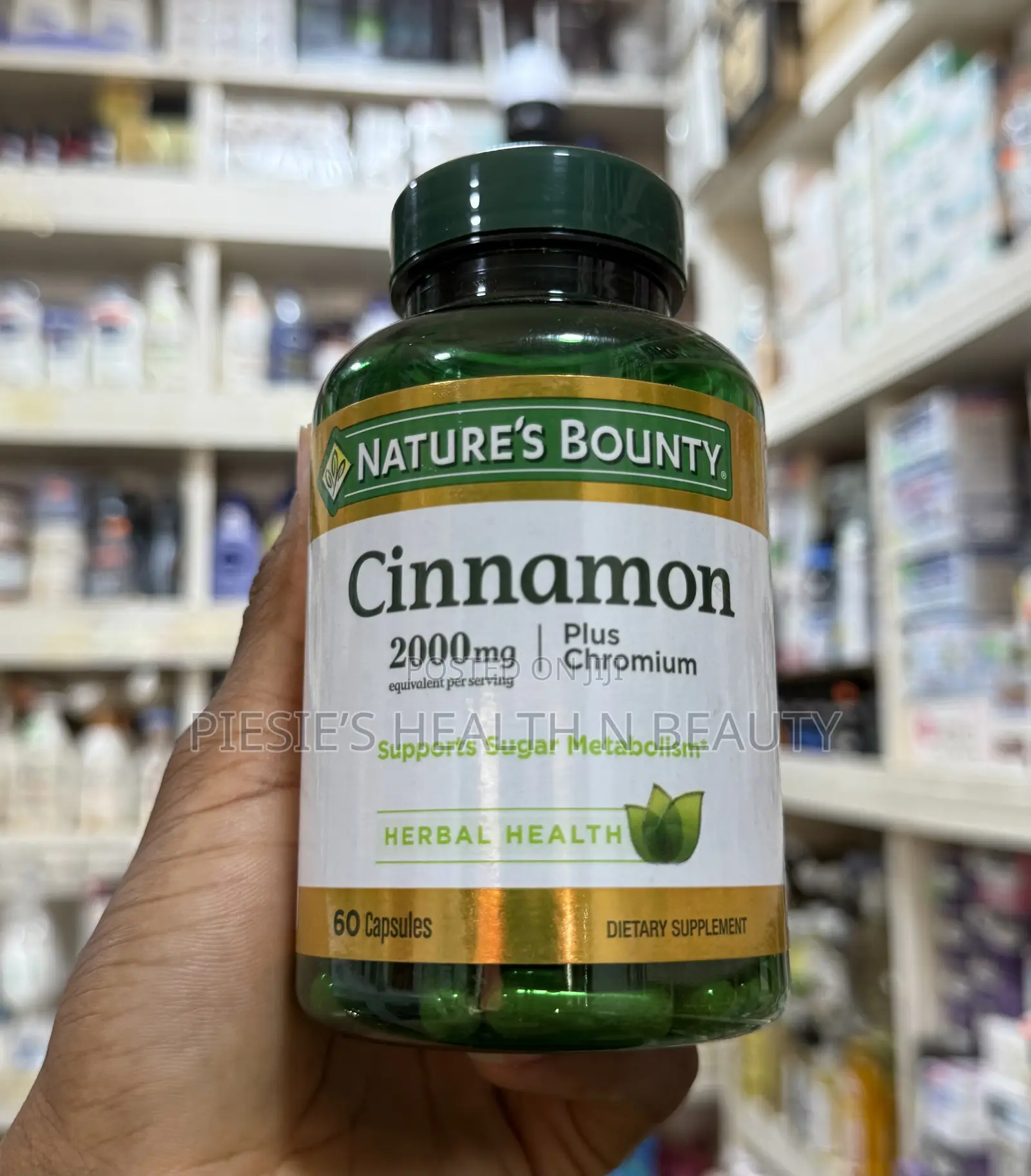 Nature's Bounty Cinnamon 2,000mg Plus Chromium, Sugar Support, 60 Caps