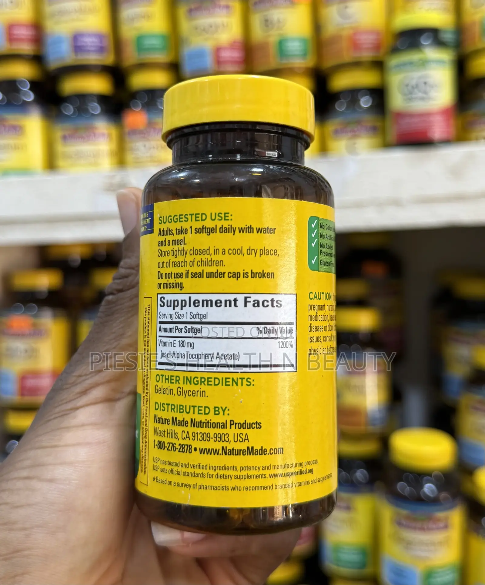 Nature Made, Vitamin E 180 Mg (400 Iu), 100 Softgels