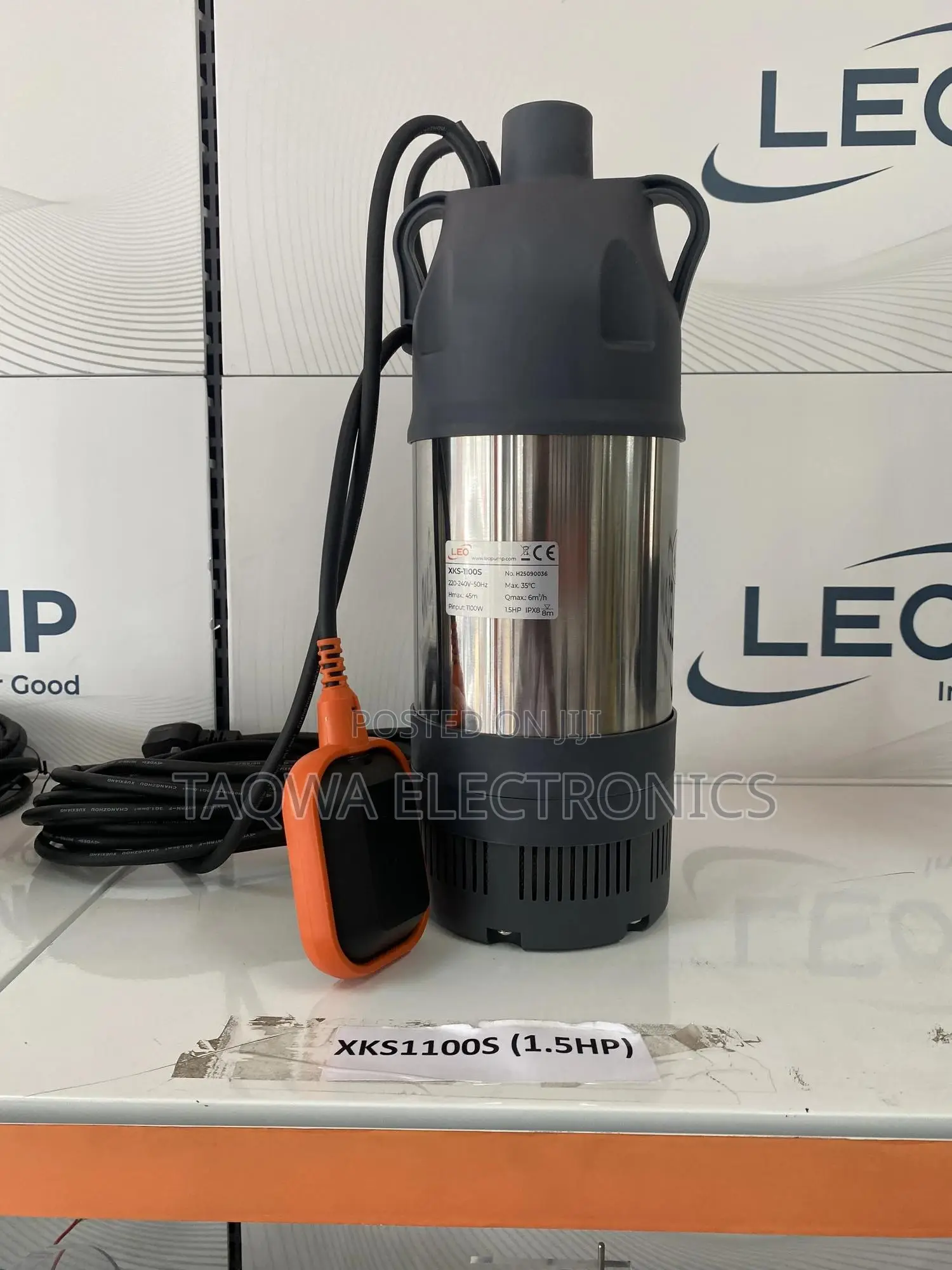 Leo XKS-100s Submersible 1.5hp Water Pump