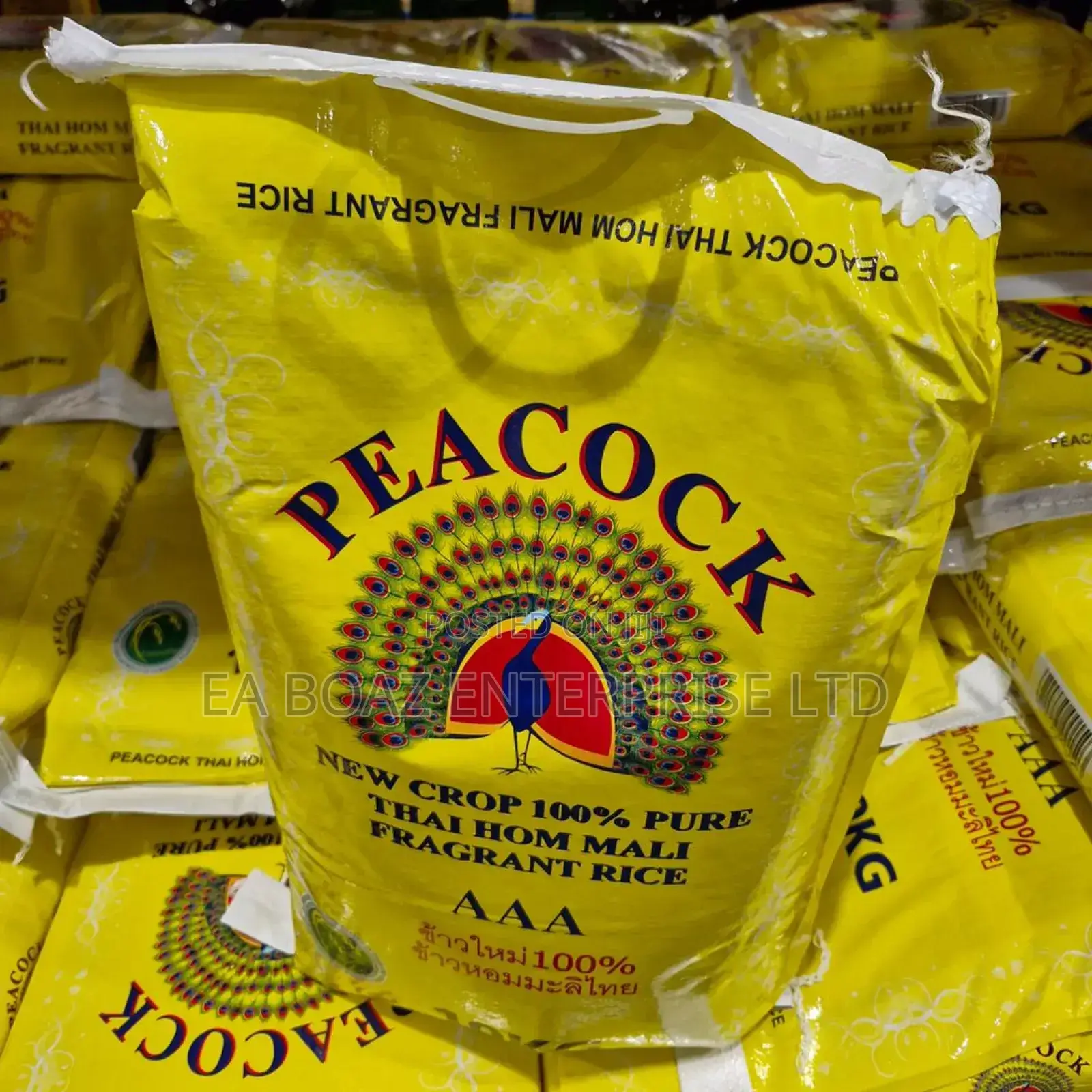 Peacock Rice 10kg Thai Fragrant Rice 100% Pure ,Uk