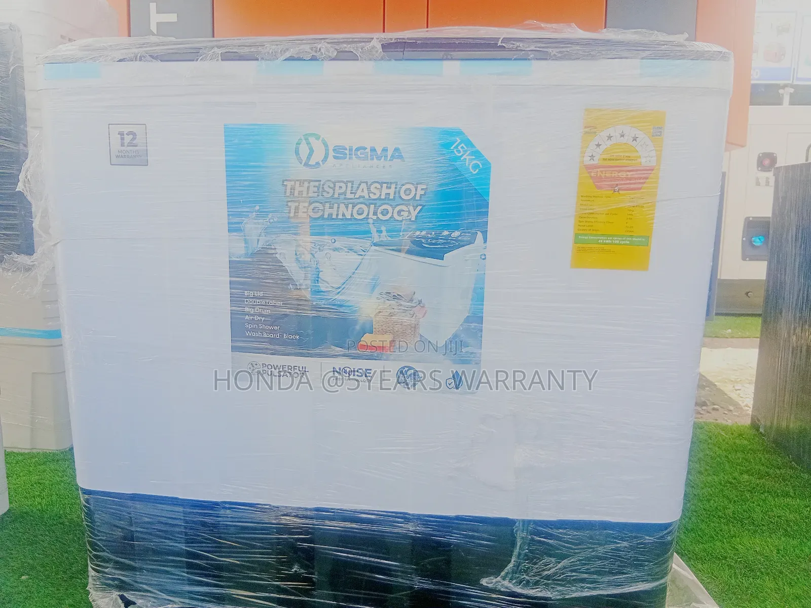 **Sigma Heavy-Duty 15kg Twin Tub Washer – Rust-Resistant Body*