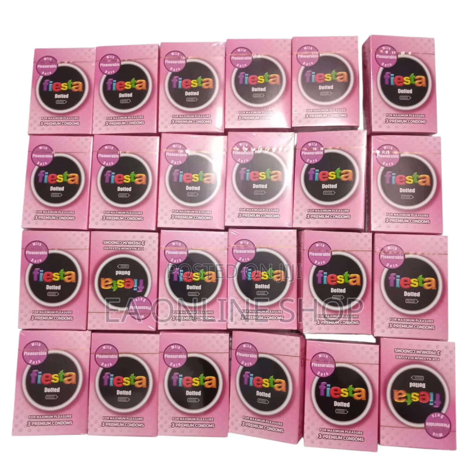 Fiesta Dotted Condoms. 24 Packs of 3 in 1