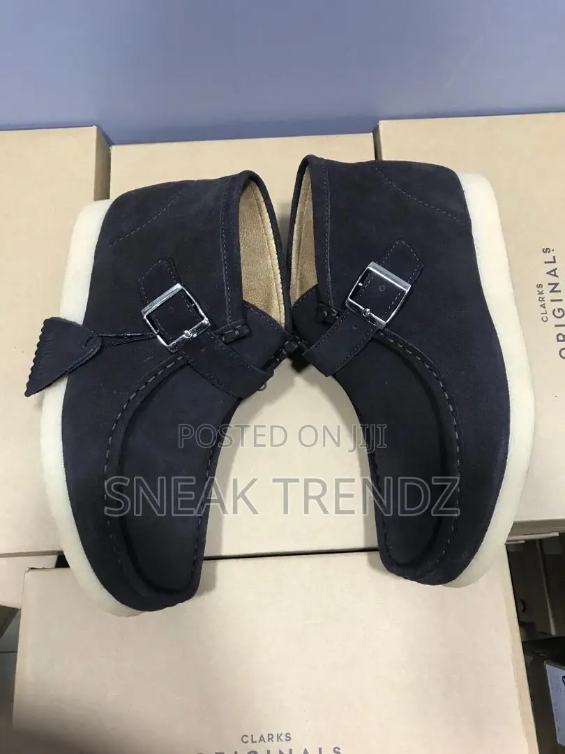 Clarks Wallabies Sea Blue Cream N Black