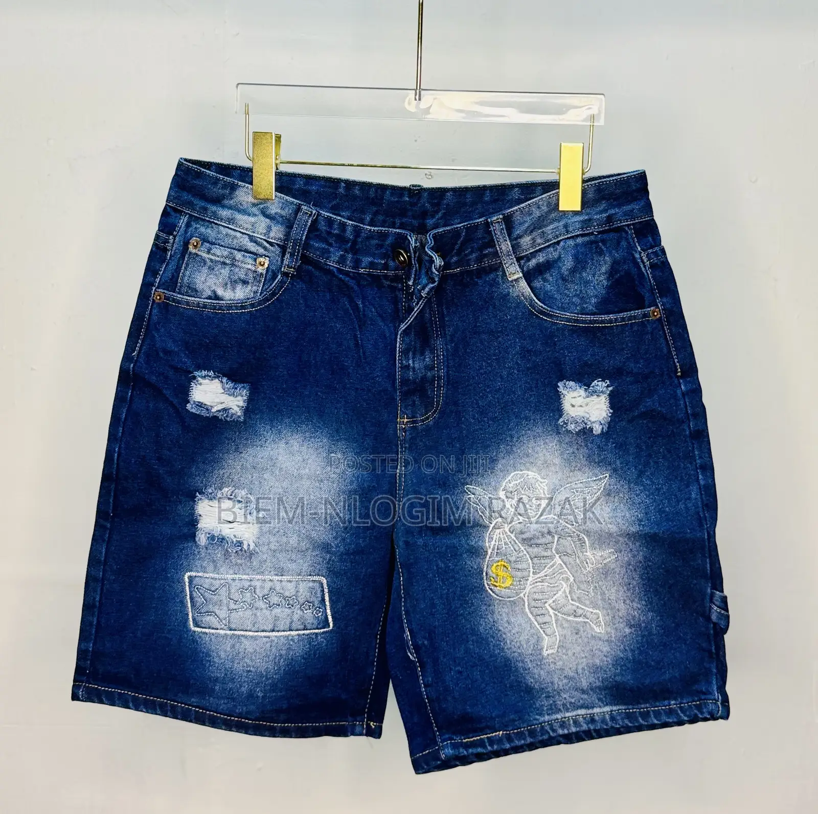 Strong Texture Short Jeans Available in Stock