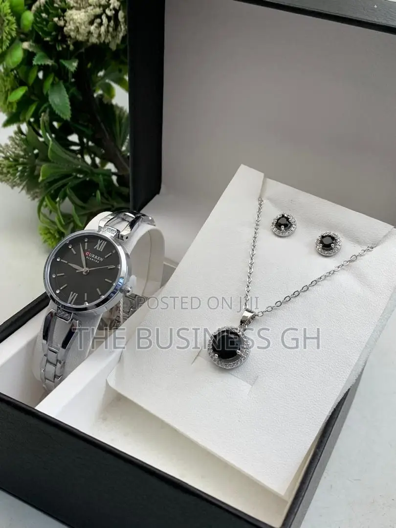 Ladies Watch With Earring and Necklace