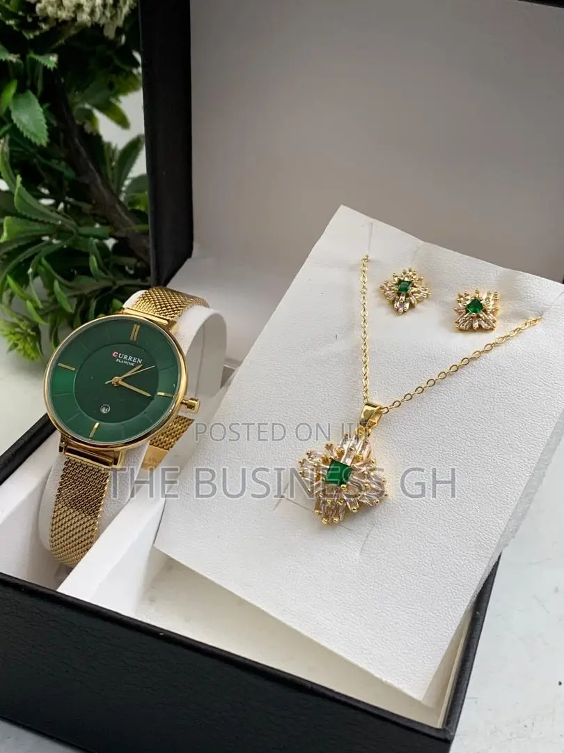 Ladies Watch With Earring and Necklace
