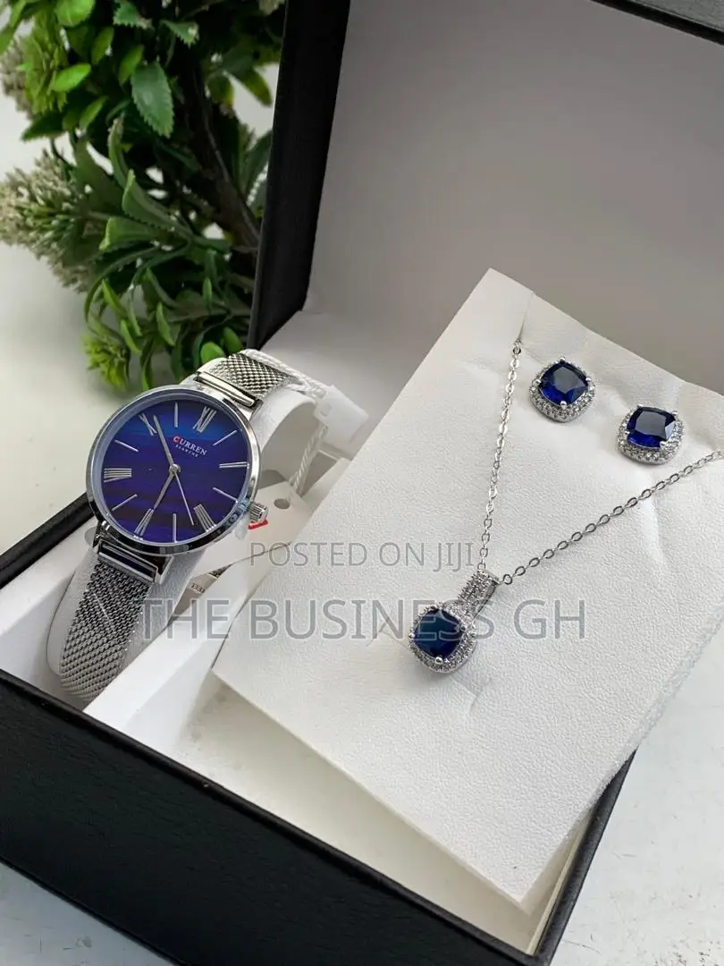 Ladies Watch With Earring and Necklace