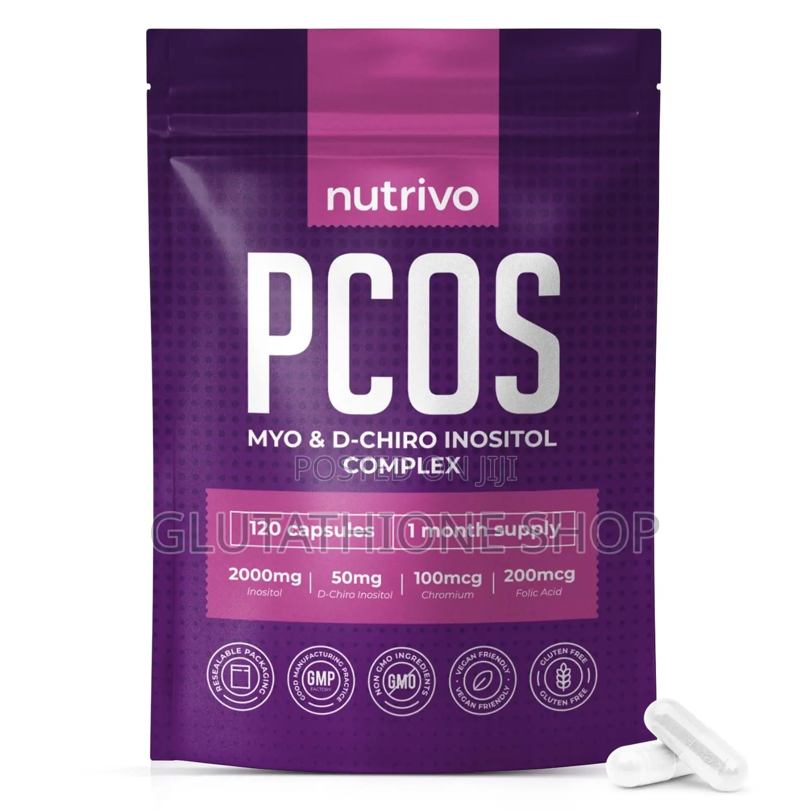 Nutrivo Pcos Myo Inositol D Chiro Inositol - 120 Capsules
