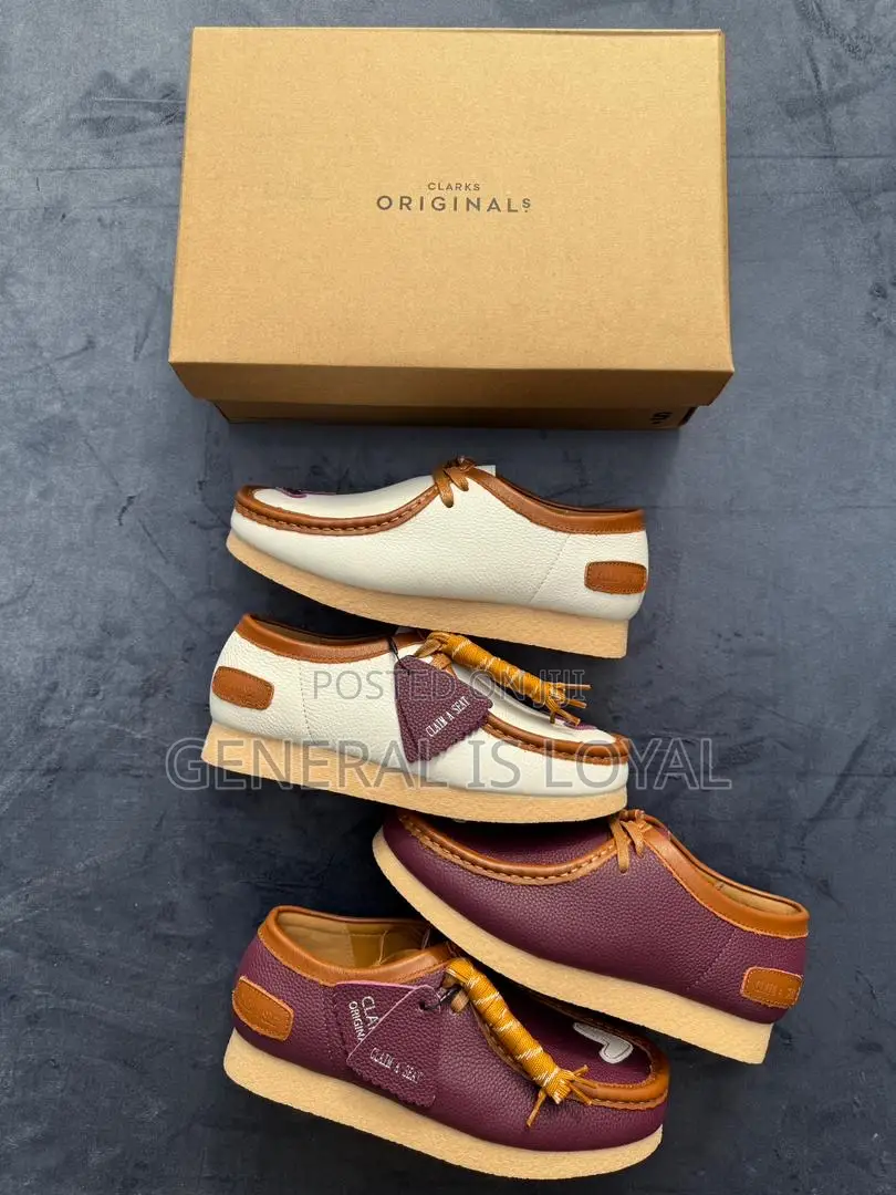 Clarks Originals Wallabee In A Purple Pebble Leather