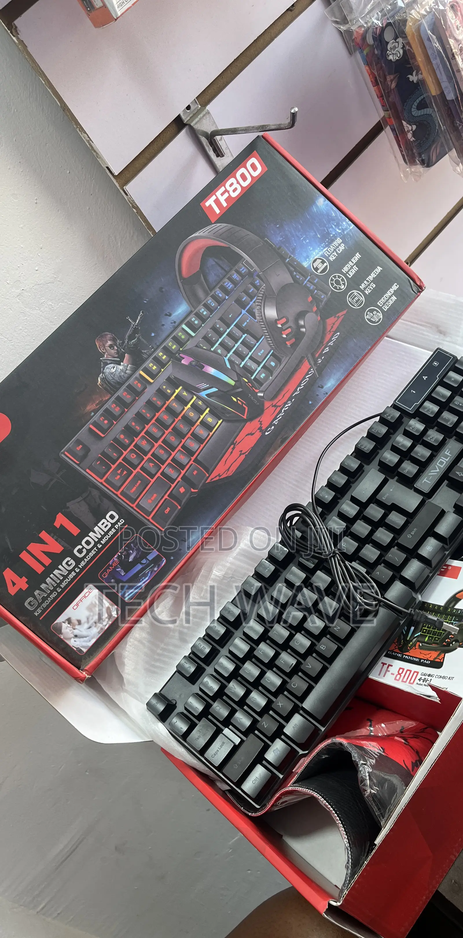 Gaming Combo 4in1 Tf800 Keyboard, Mouse, Mouse Pad, Headset