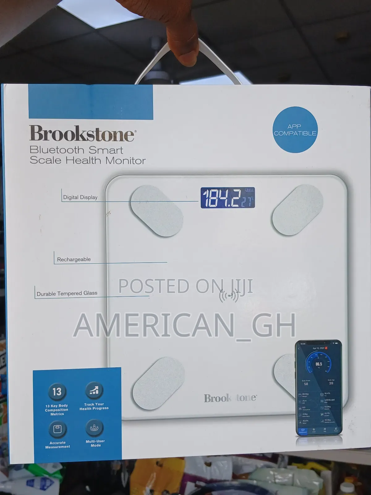 Brookstone Bluetooth Smart Scale Health Monitor