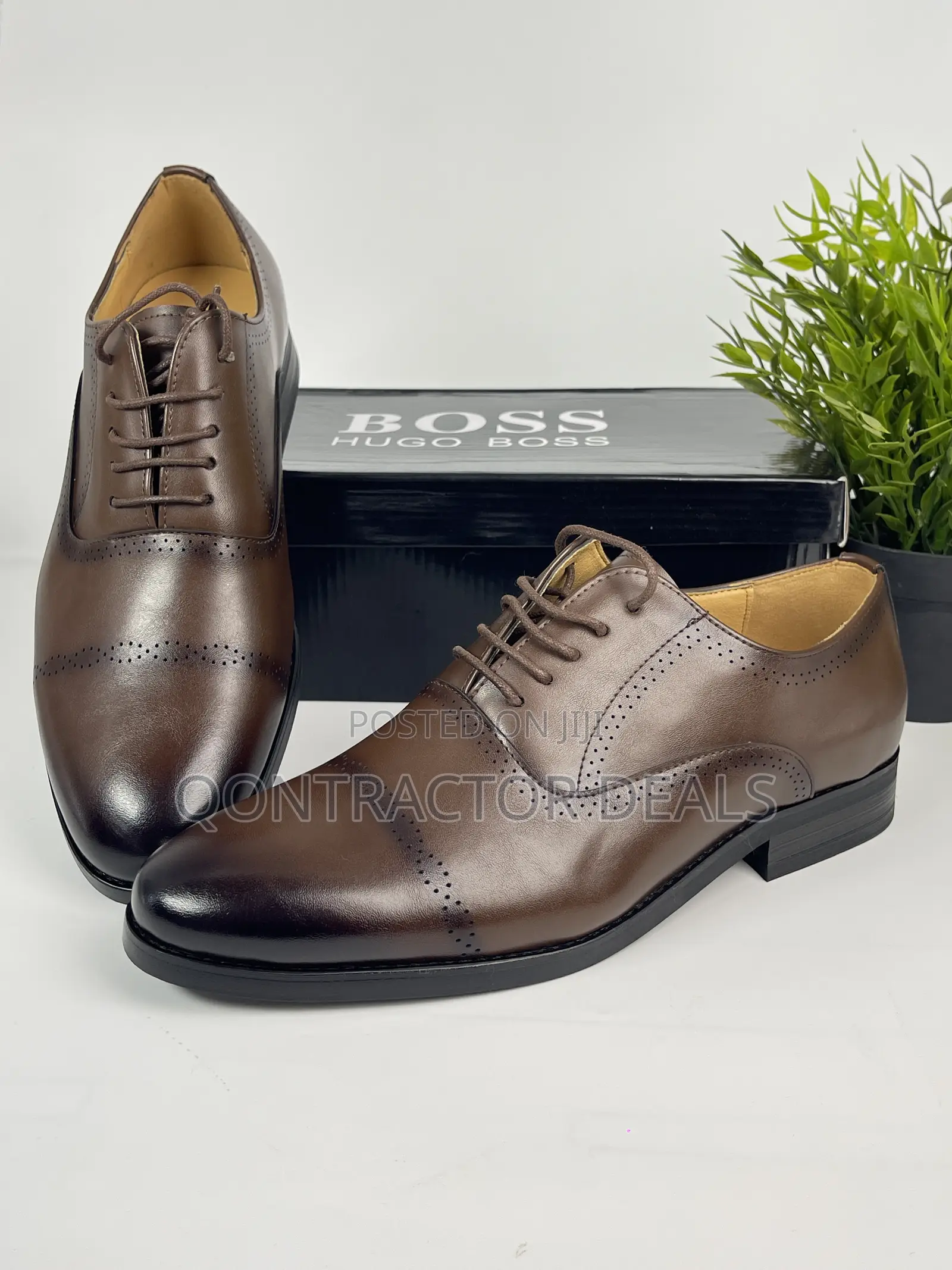 Hugo Boss Men’S Executive Oxford Shoes Brown (41)