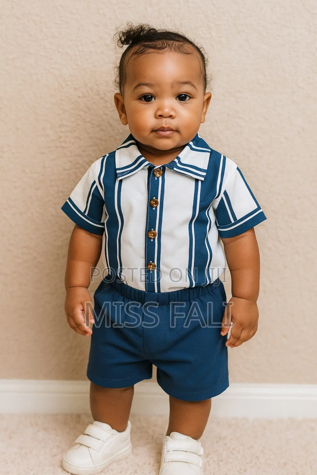 2pcs Striped Shirt With Shorts Set. 9-12months