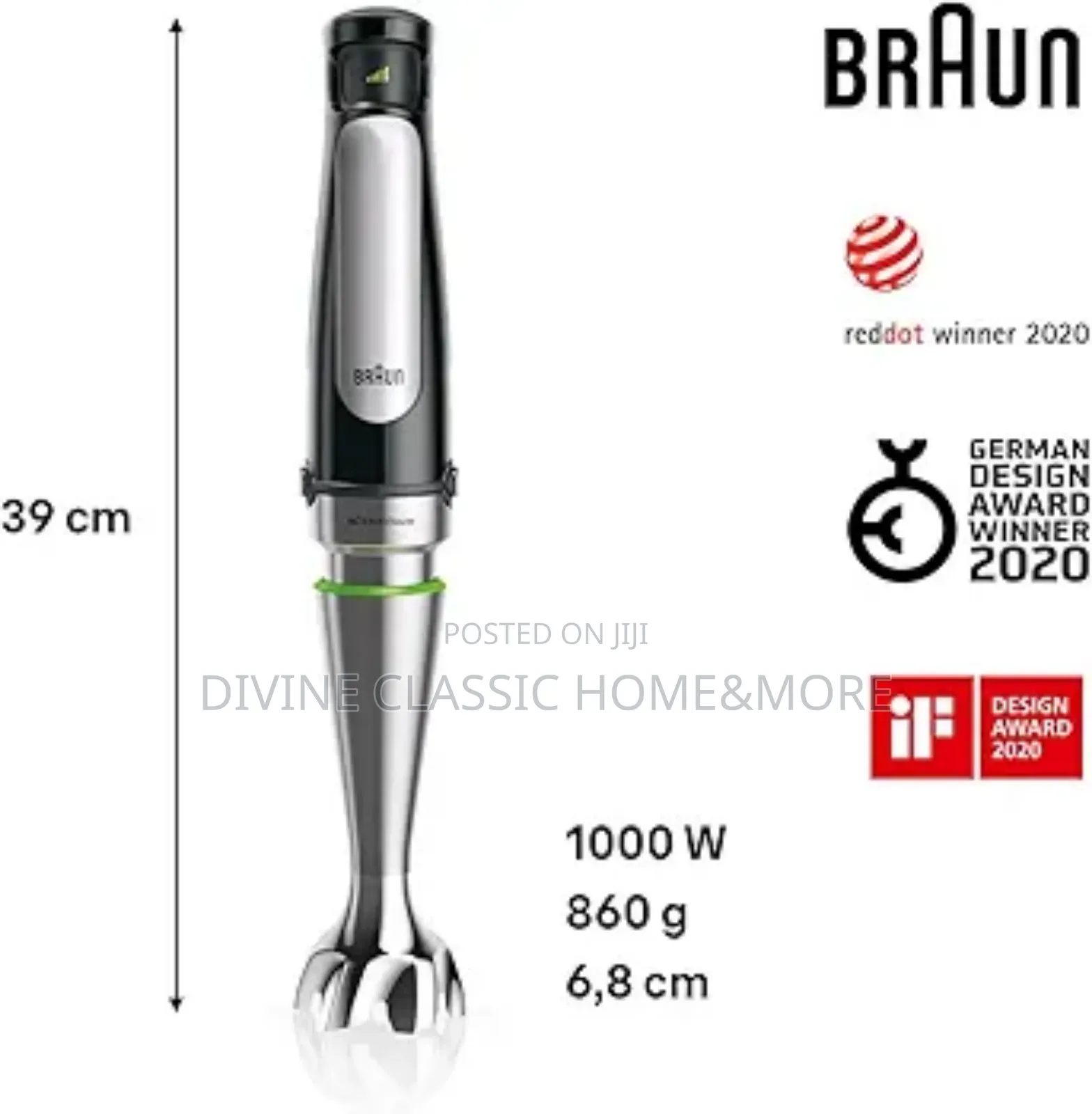 Braun Multiquick 7 Hand Blender Activeblade System, Easyclick Plus