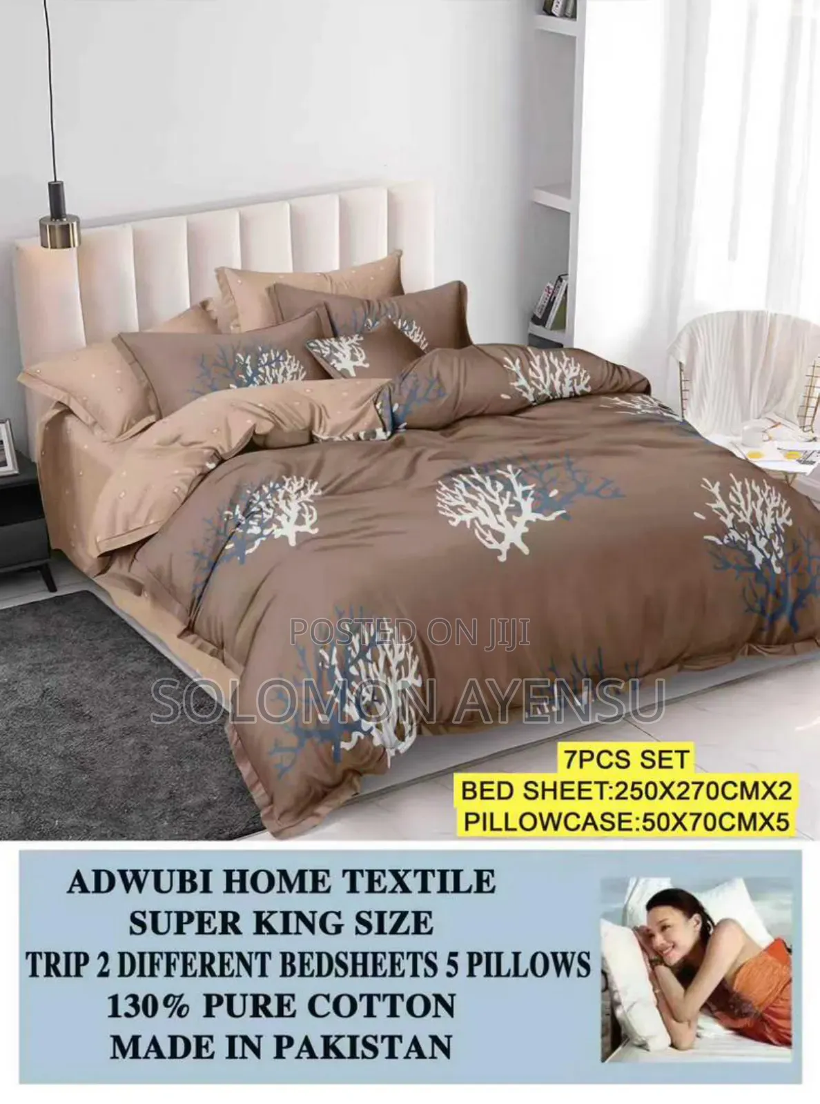 Quality 2 Different Bedsheets With 5 Pillows Cases