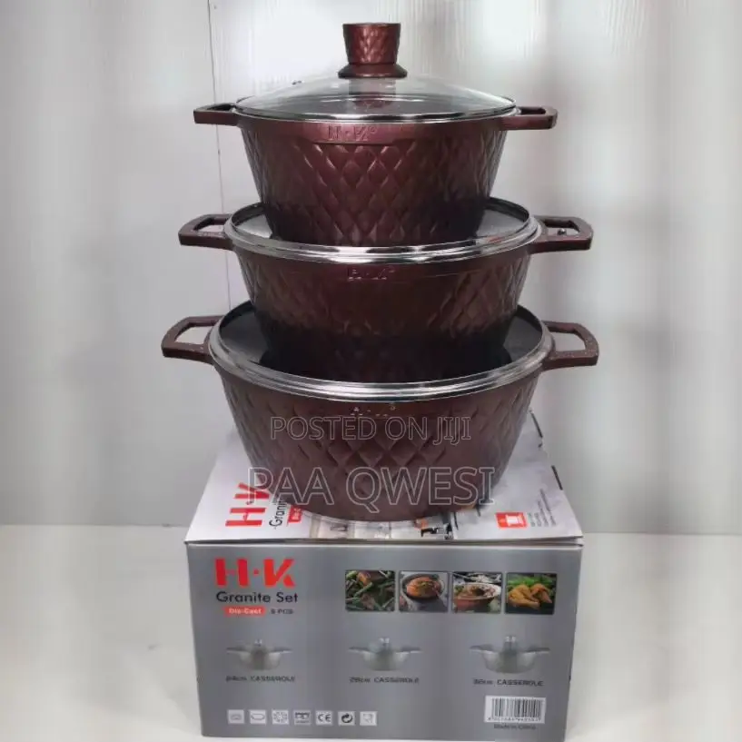 H·Vk 12pcs Non-Stick Granite Cooking Set