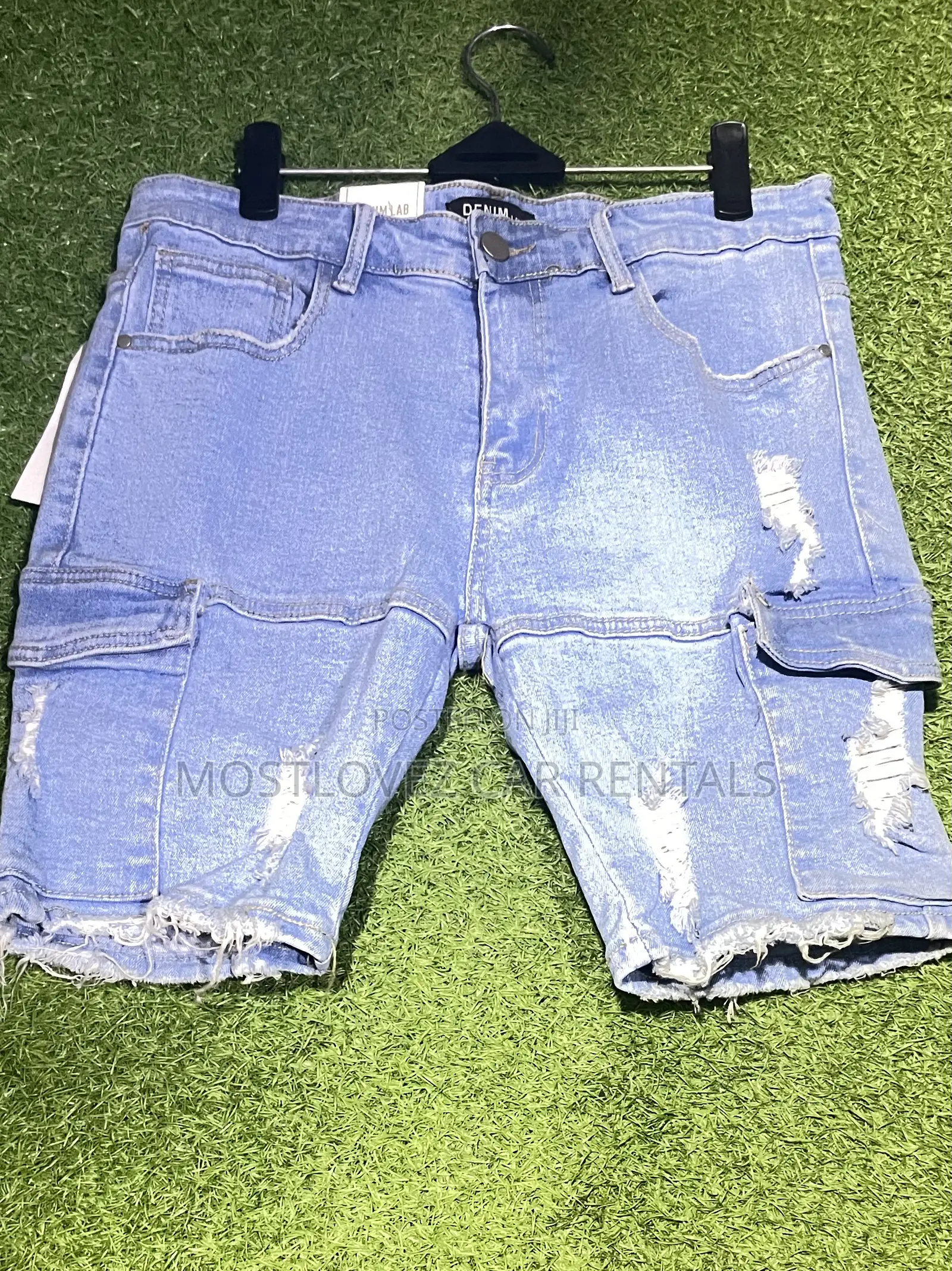 Cargo Side Pocket Short Jeans For Sale- Size 33