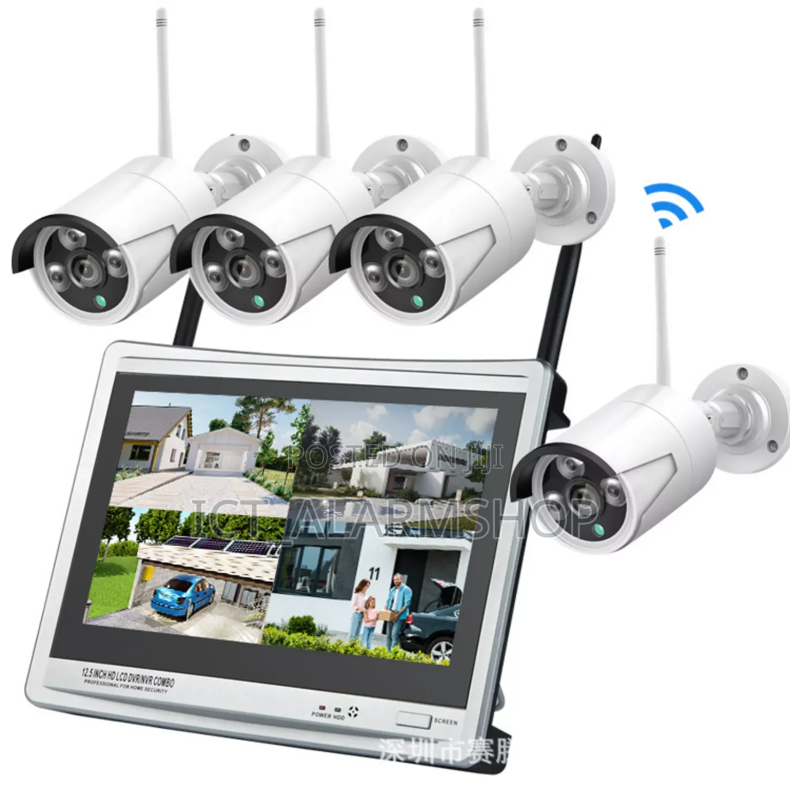 4channel NVR Wireless CCTV Cameras With 10inch Monitor Screen