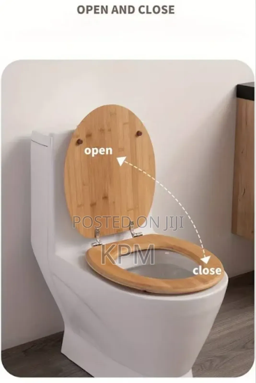 Round Elongated Wooden Toilet Seat Cover