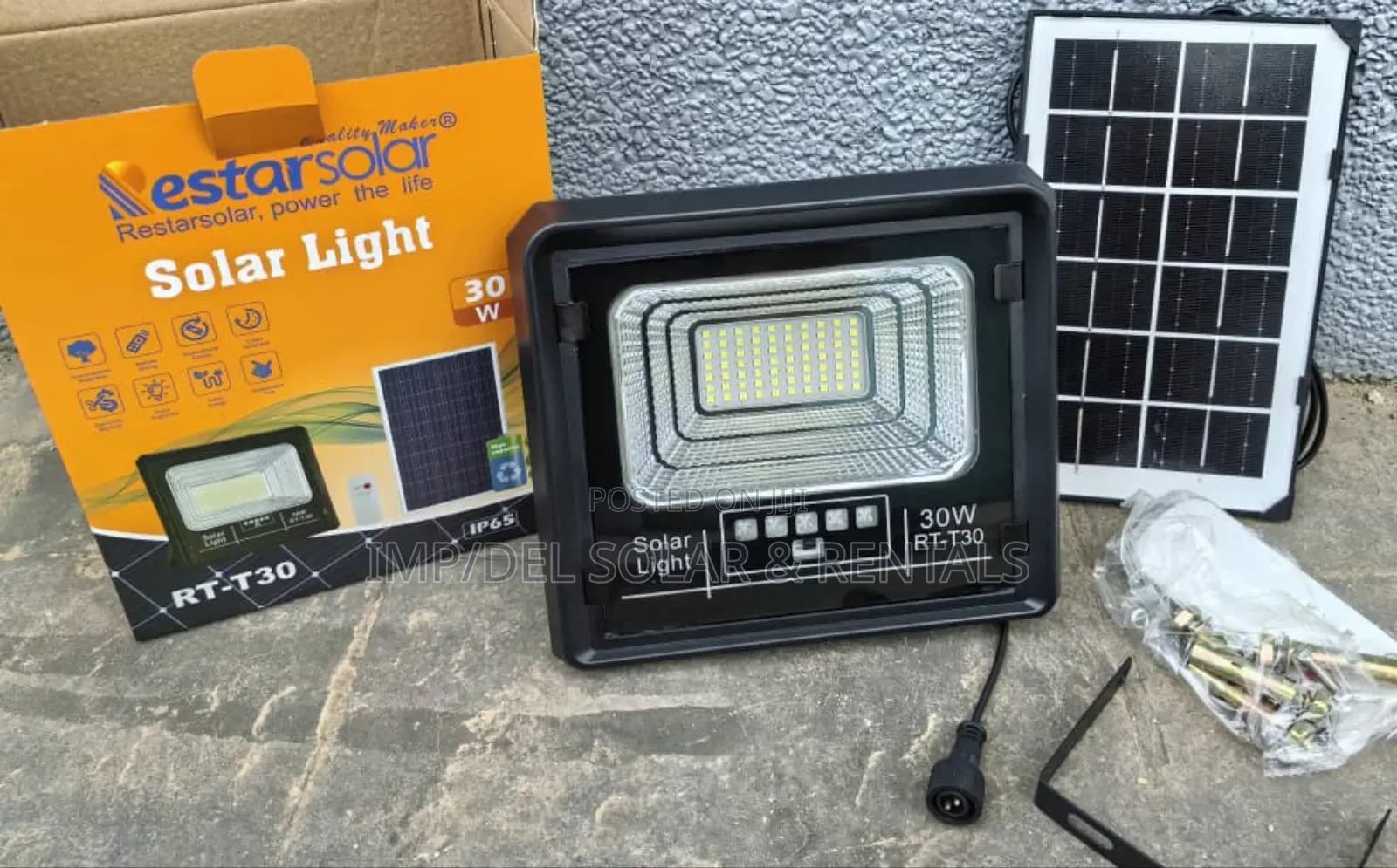 30w Solar Lights With Panel, Remote Control, Timer Functions