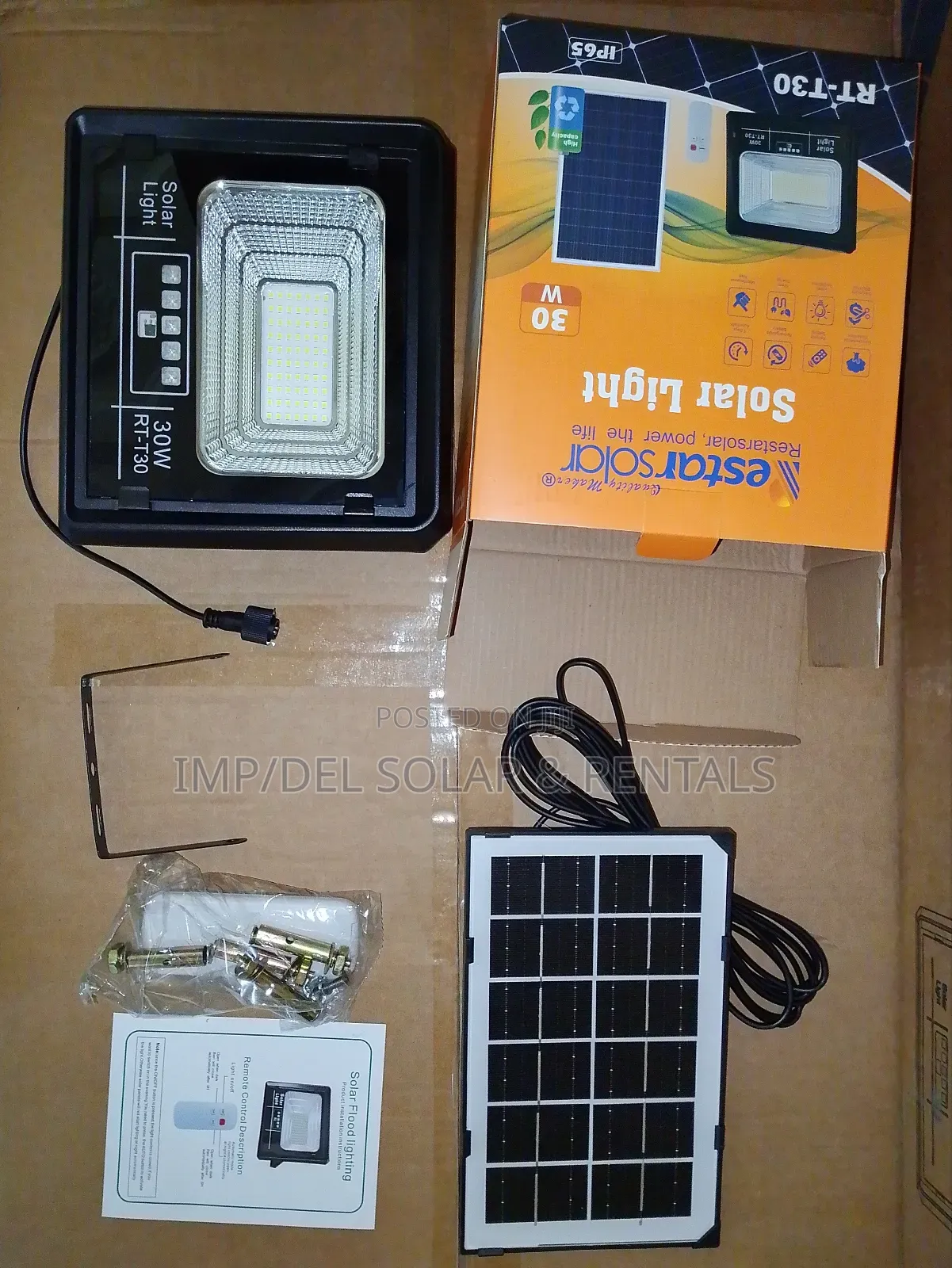 30w Solar Lights With Panel, Remote Control, Timer Functions