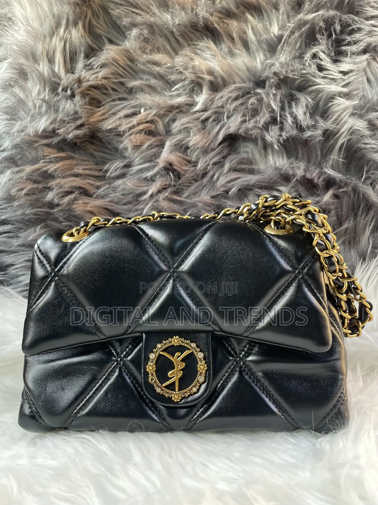 Black Quilted Leather Shoulder Bag