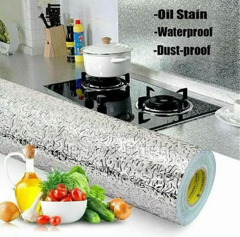 Kitchen Oil/Water Proof Aluminum Adhesive Sticker(10meters)