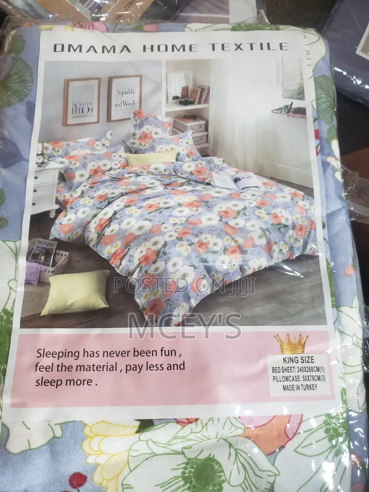 Bedsheets 240x260cm (1),Pillowcases 50x70cm (3)