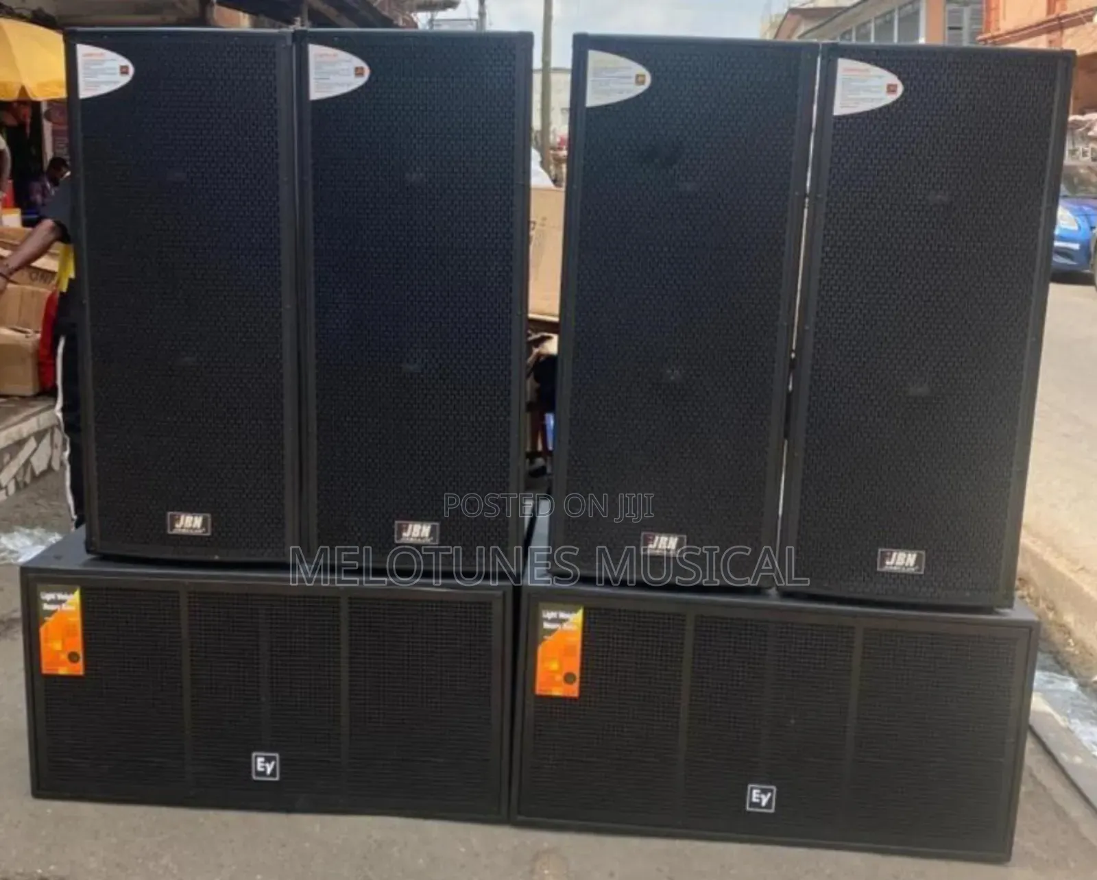Set of Professional Audio Speakers and Subwoofers JBN and Ev