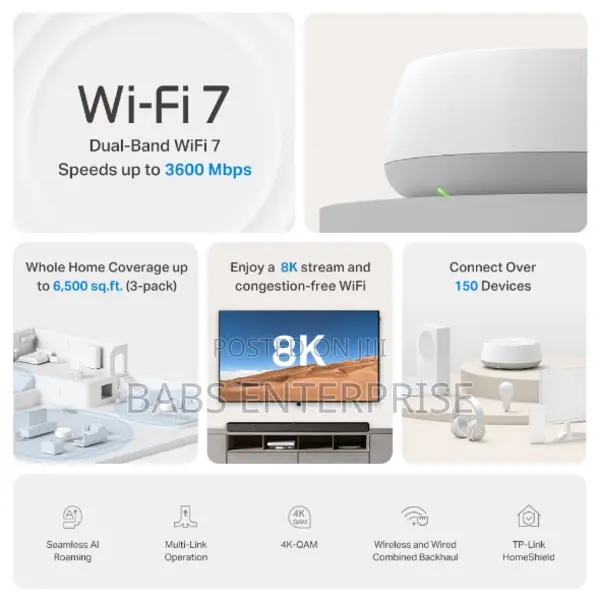 Tp-link Deco Be22 Be3600 Whole Home Mesh Wifi 7 System 3 Pack