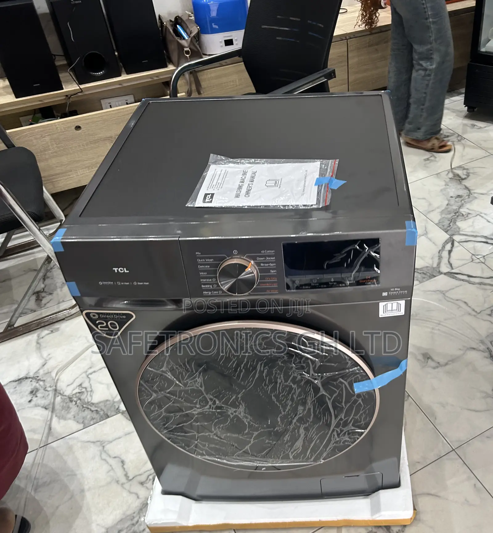 Unique Spin Frontload Fullyautomatic TCL 8kg Grey Washer