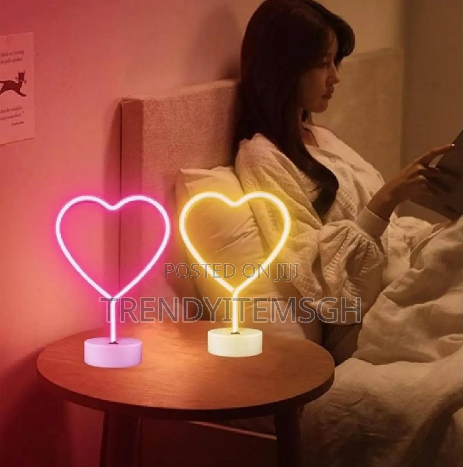 3d Heart Shape Neon Led Light Romantic Table Lamp