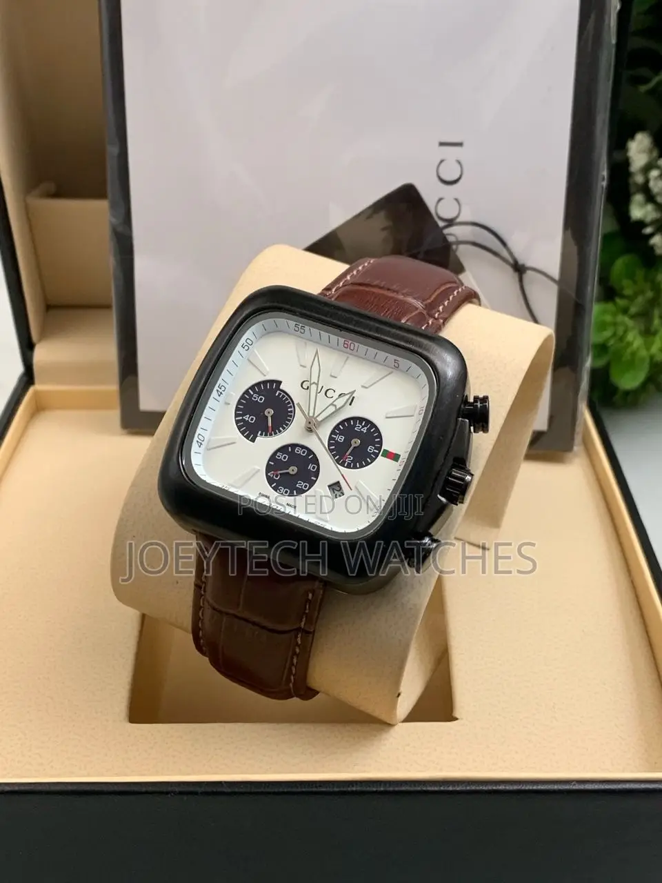 Genuine Leather Strap Gucci Designer Watch