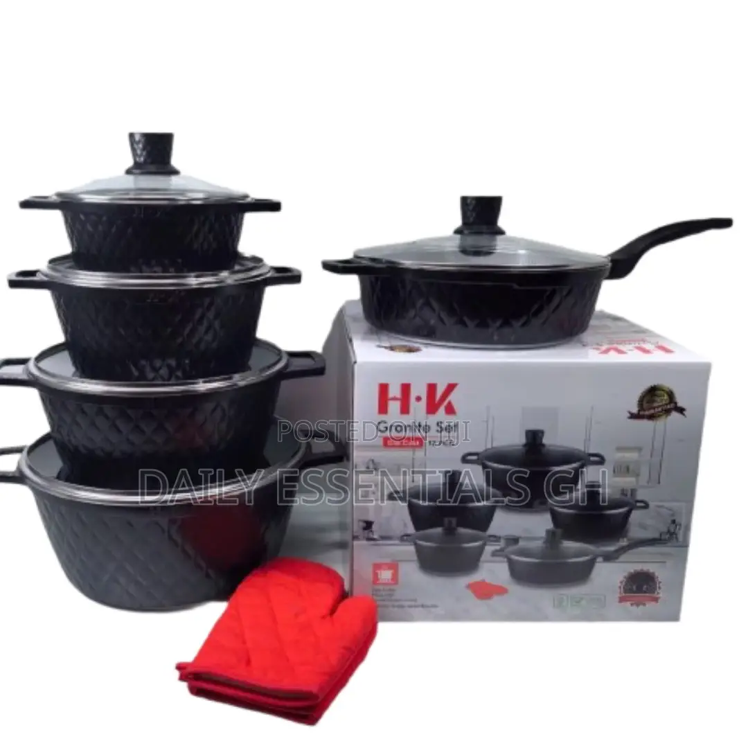 Hk Granite 12-Piece Non-Stick Cookware Set – Durable Stylish