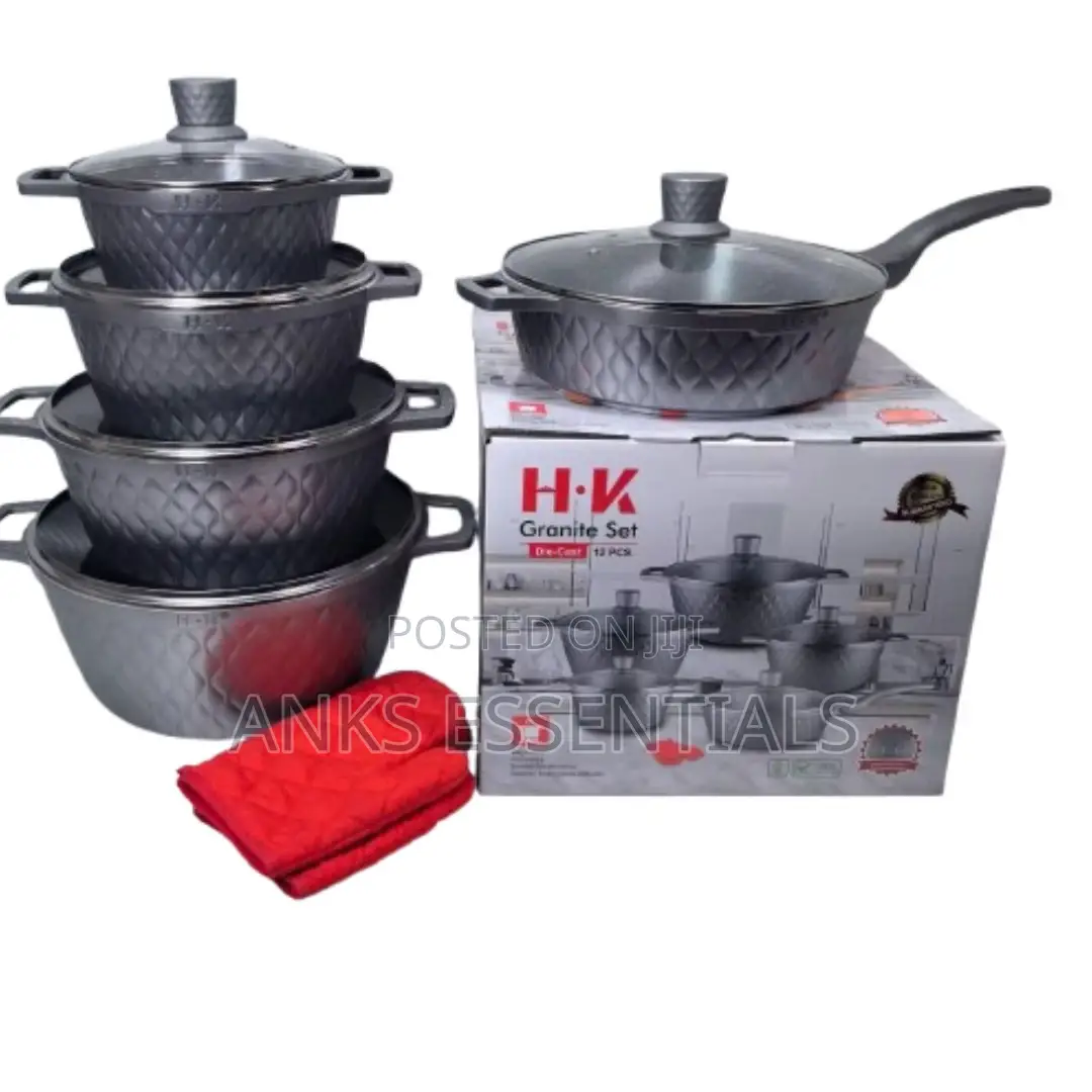 Hk Granite 12-Piece Cookware Collection – Non-Stick Easy Clean