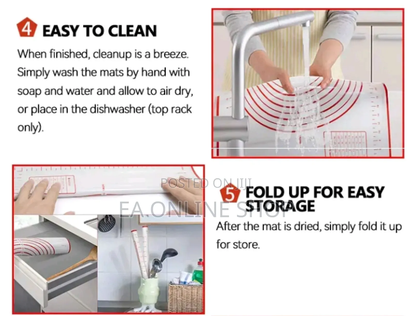 Food Graded Silicone Non Stick Kneading Dough Mat 80x60cm