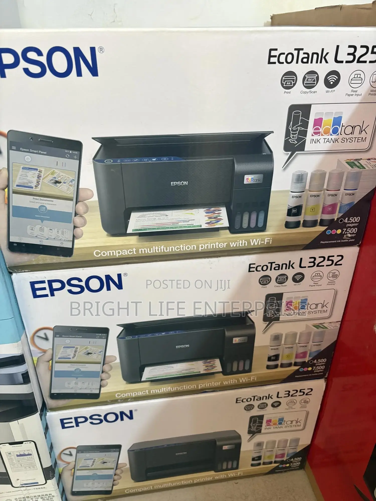 Epson Ecotank L3252 Print Scan Copy Colour Printer