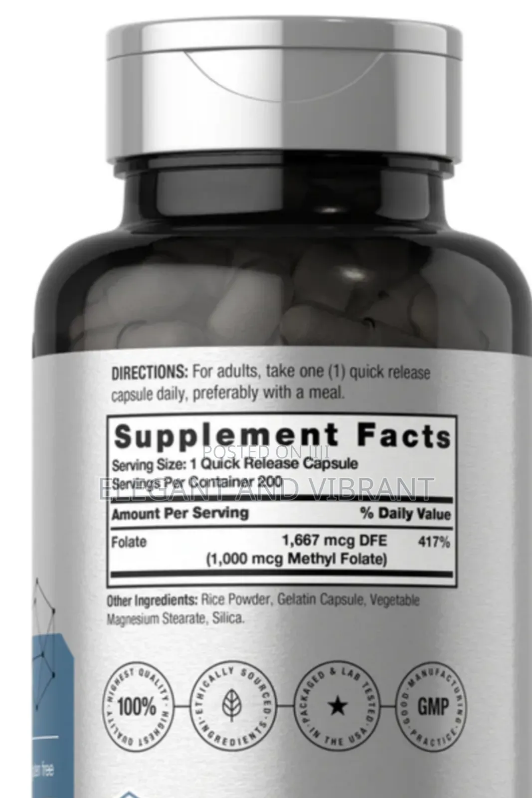 Methyl Folate 1000mcg | 200 Capsules