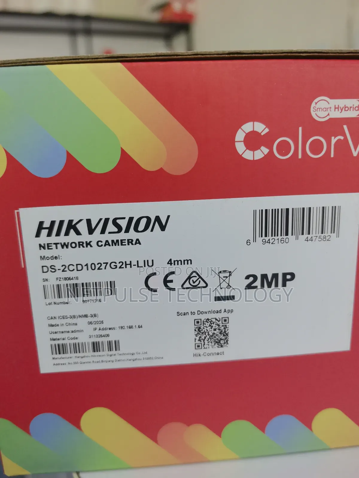 Hikvision Colorvu Fixed Bullet Network Camera 2mp Ds-2cd1027g2h-Liu