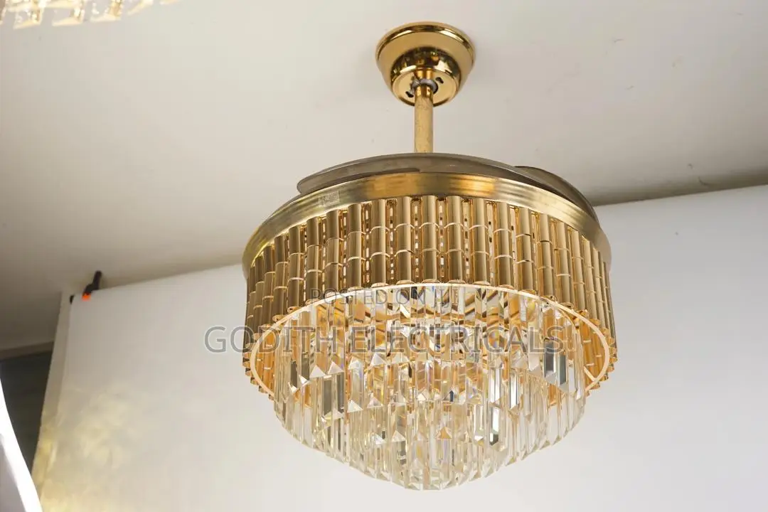Chanderlier Ceiling Fan With Light N Hidden Bluetooth